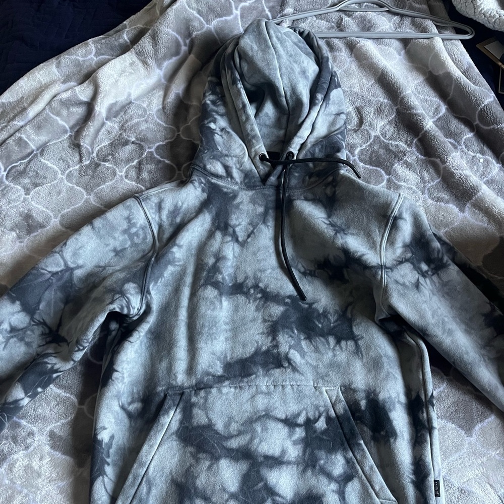 Tie Die Grey and Black Hoodie